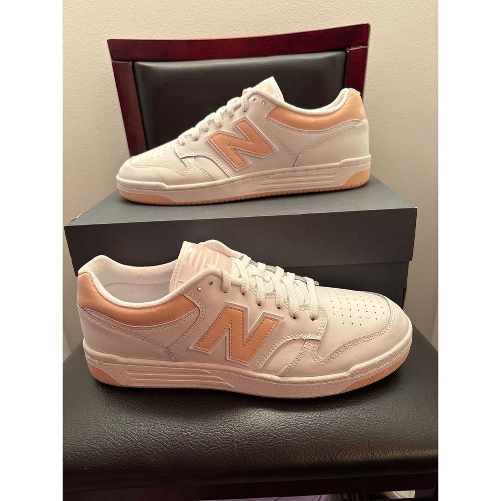 New Balance 480 Men's White Pink Low Top Sneakers Sz 12 BB480LPH - Picture 1 of 7